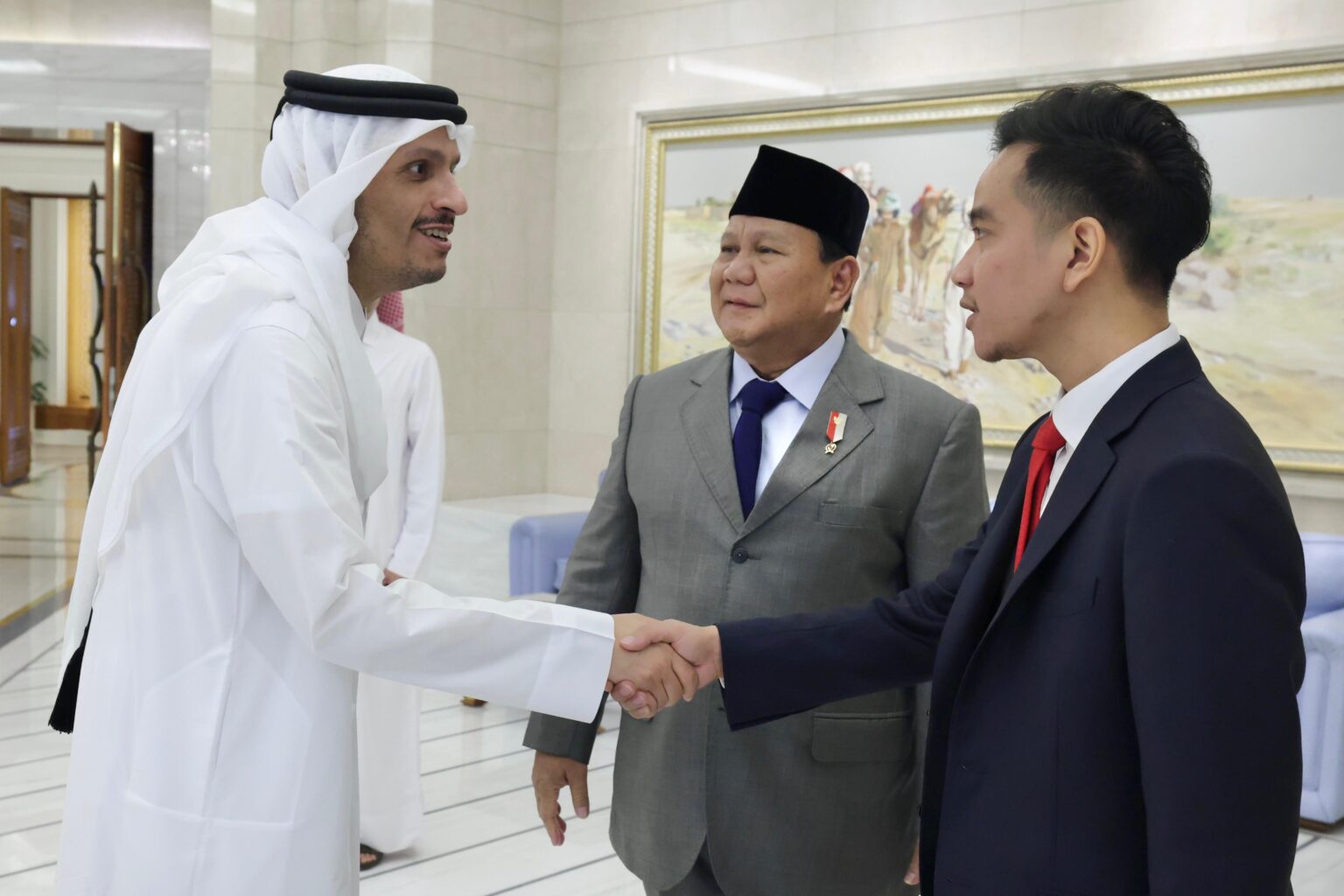 Prabowo Subianto and Gibran Rakabuming Raka Meet with Emir Qatar and Prime Minister Qatar, Discuss Cooperation including Gaza