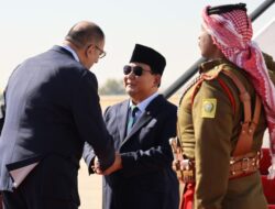 Prabowo Subianto Arrives in Jordan, Greeted by High-ranking Officials and Honor Guard