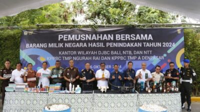 Bea Cukai Melakukan Pemusnahan Barang yang Diamankan Senilai Rp4,3 Miliar di Bali